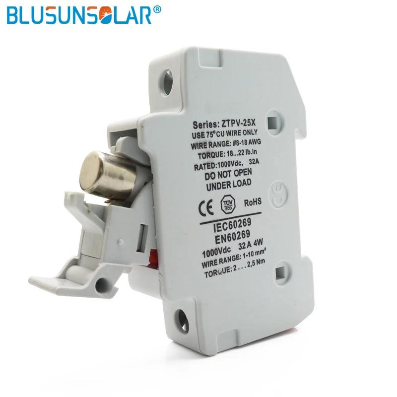 PV Solar 10a 12a 15a 20a 30a  Fuse 1000V DC Fusible 10x38 GPV, with LED Fuse Holder for Solar System Protection