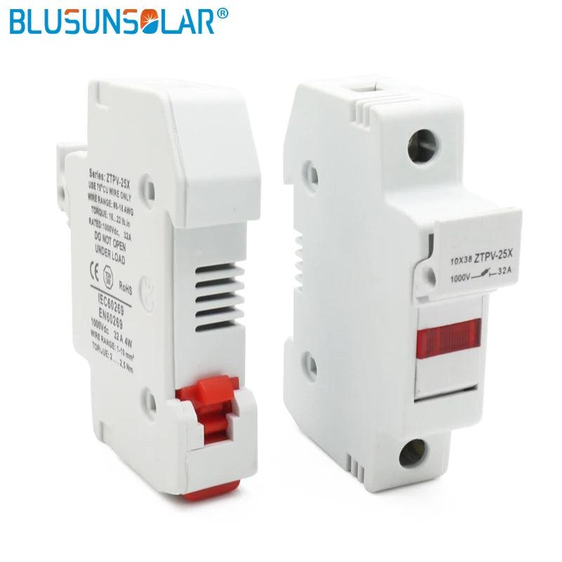 PV Solar 10a 12a 15a 20a 30a  Fuse 1000V DC Fusible 10x38 GPV, with LED Fuse Holder for Solar System Protection