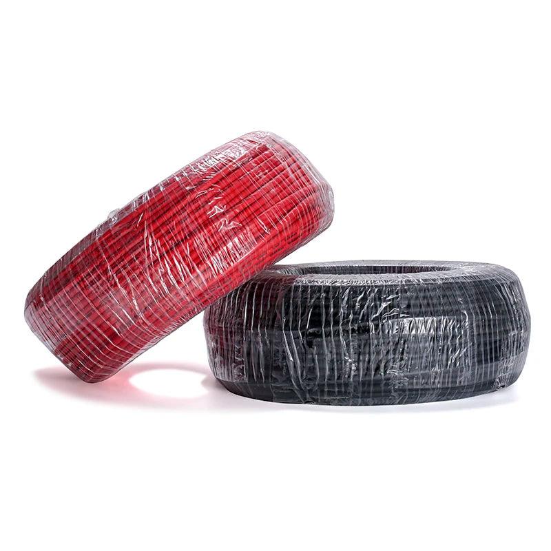 TUV Free Shipping PV1-F-1*4/H1Z2Z2-K Solar Panel Extension PV Cable Copper Wires Black and Red 2.5/4/6mm2 PV Cable 10/12/14 AWG,10 awg pv cable,12 awg pv cable,14 awg pv cable