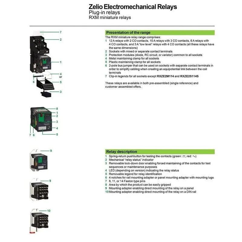 SCHNEIDER-  5pcs/lot RXM Series Miniature Plug-in Relays with LED - electrical center b2c