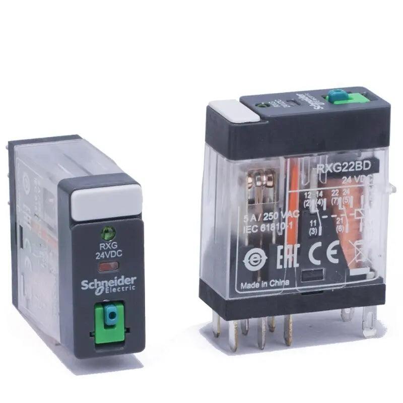 Schneider- Standard Cover Power Relay DPDT| RXG22RD  RXG22JD - electrical center b2c