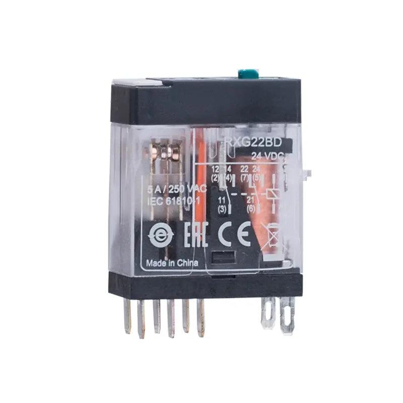 Schneider- Standard Cover Power Relay DPDT| RXG22RD  RXG22JD - electrical center b2c