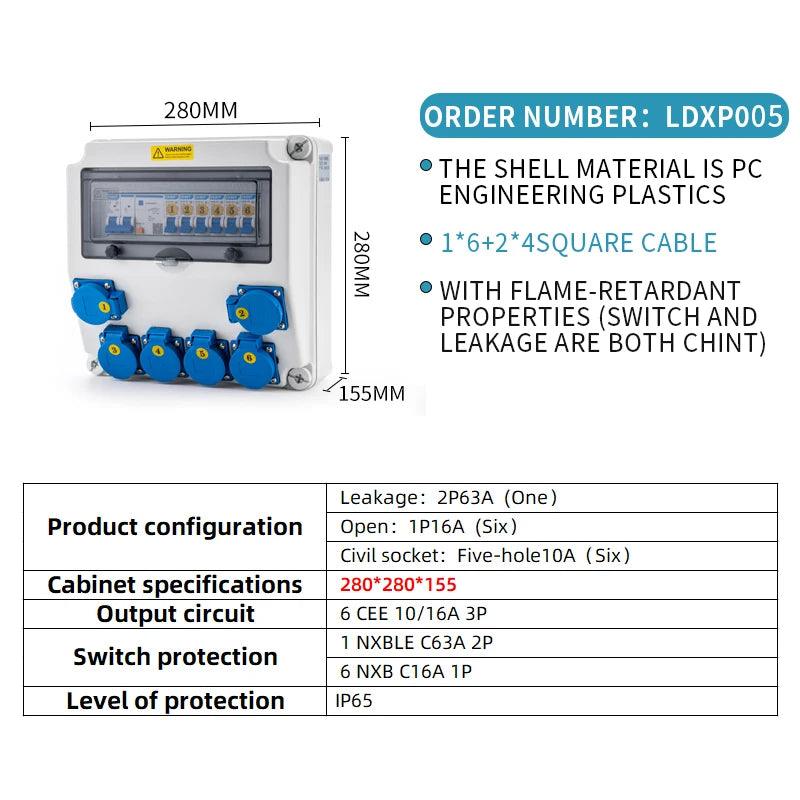 Socket Box Multipurpose Group Combine Outdoors Distribution Box 16 32a Defence Rain Bring Socket 220v Construction Site