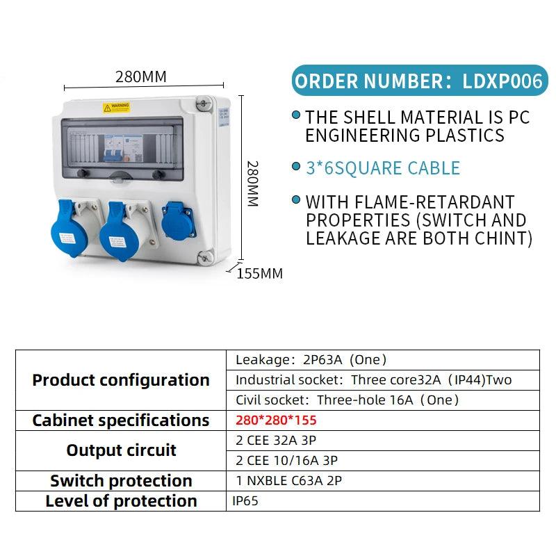 Socket Box Multipurpose Group Combine Outdoors Distribution Box 16 32a Defence Rain Bring Socket 220v Construction Site