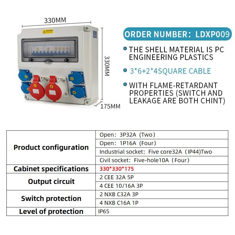 Socket Box Multipurpose Group Combine Outdoors Distribution Box 16 32a Defence Rain Bring Socket 220v Construction Site