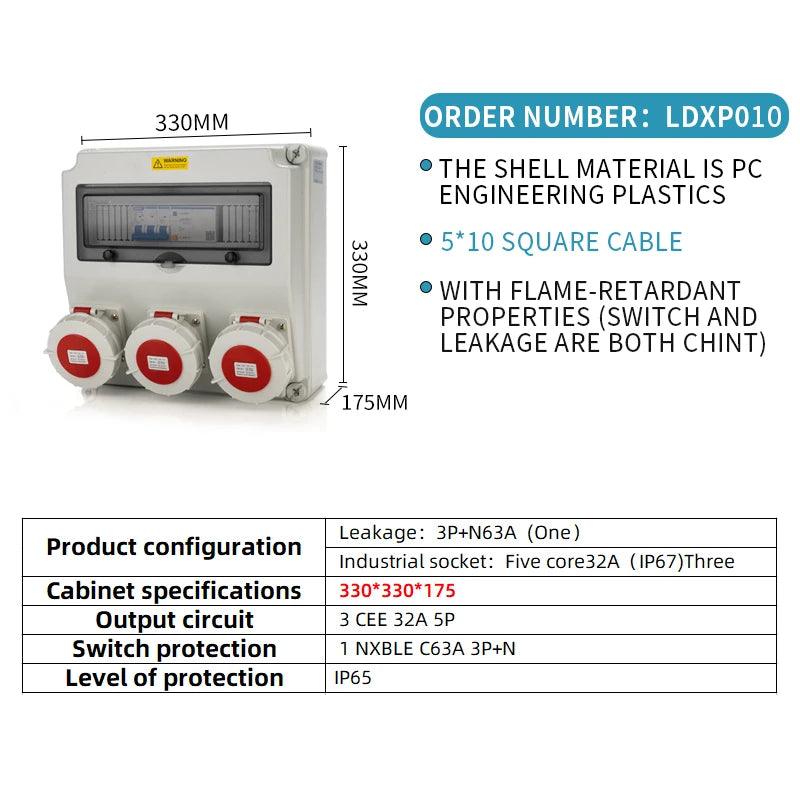 Socket Box Multipurpose Group Combine Outdoors Distribution Box 16 32a Defence Rain Bring Socket 220v Construction Site