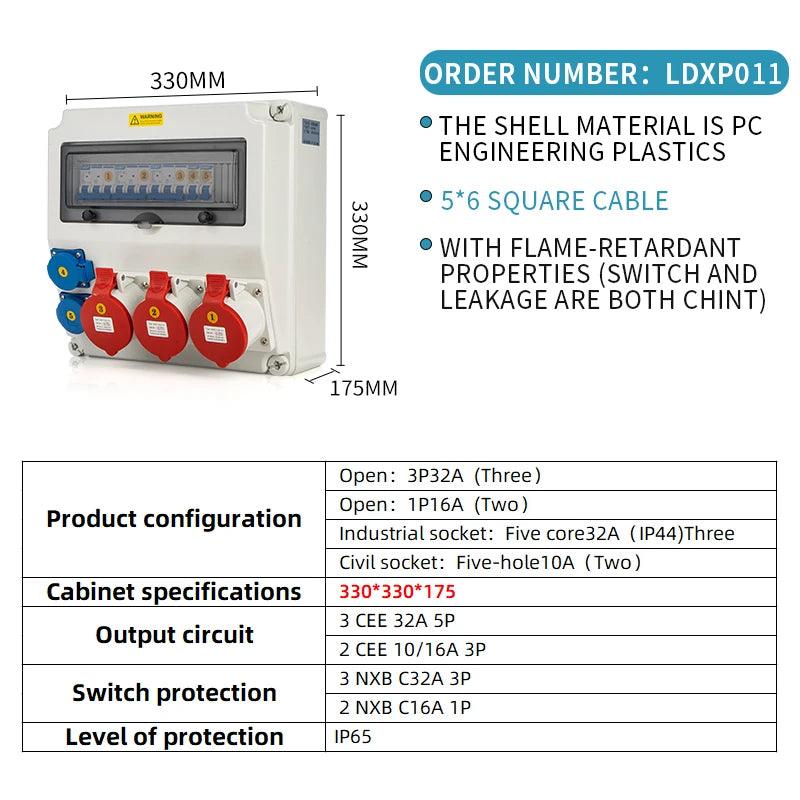 Socket Box Multipurpose Group Combine Outdoors Distribution Box 16 32a Defence Rain Bring Socket 220v Construction Site