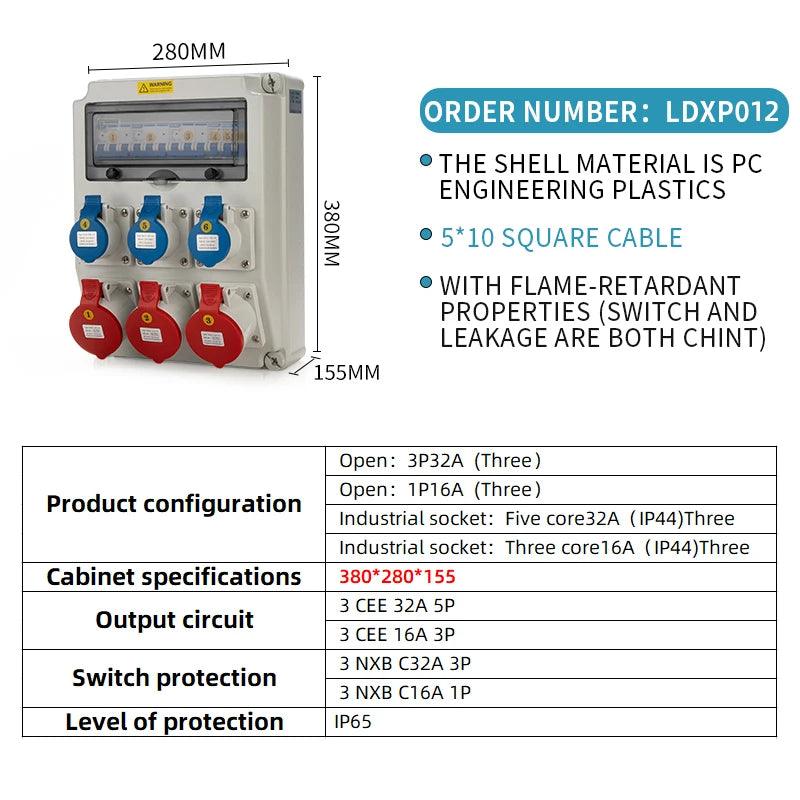 Socket Box Multipurpose Group Combine Outdoors Distribution Box 16 32a Defence Rain Bring Socket 220v Construction Site