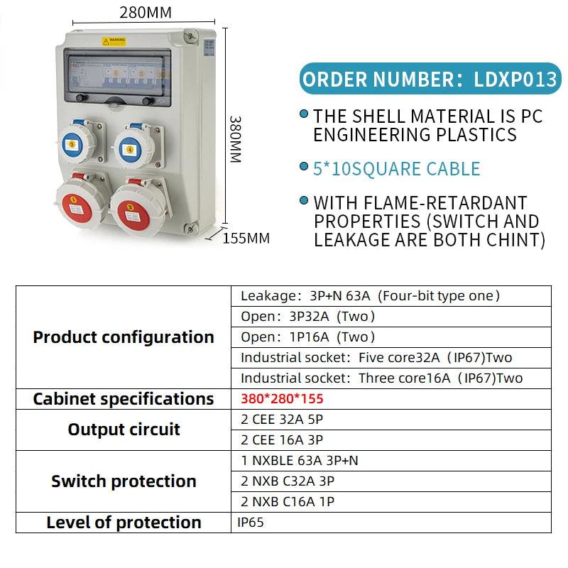 Socket Box Multipurpose Group Combine Outdoors Distribution Box 16 32a Defence Rain Bring Socket 220v Construction Site