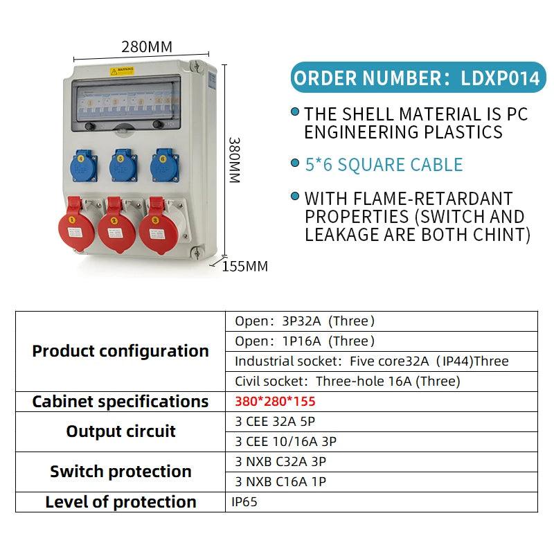 Socket Box Multipurpose Group Combine Outdoors Distribution Box 16 32a Defence Rain Bring Socket 220v Construction Site