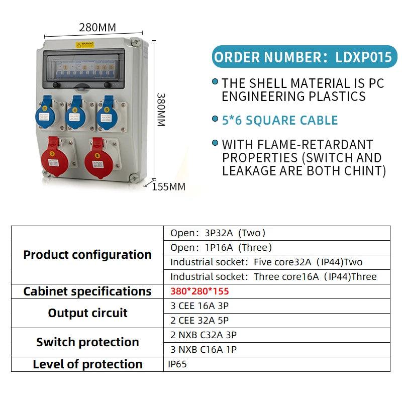 Socket Box Multipurpose Group Combine Outdoors Distribution Box 16 32a Defence Rain Bring Socket 220v Construction Site