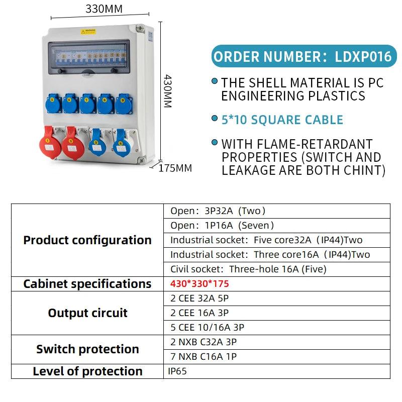 Socket Box Multipurpose Group Combine Outdoors Distribution Box 16 32a Defence Rain Bring Socket 220v Construction Site