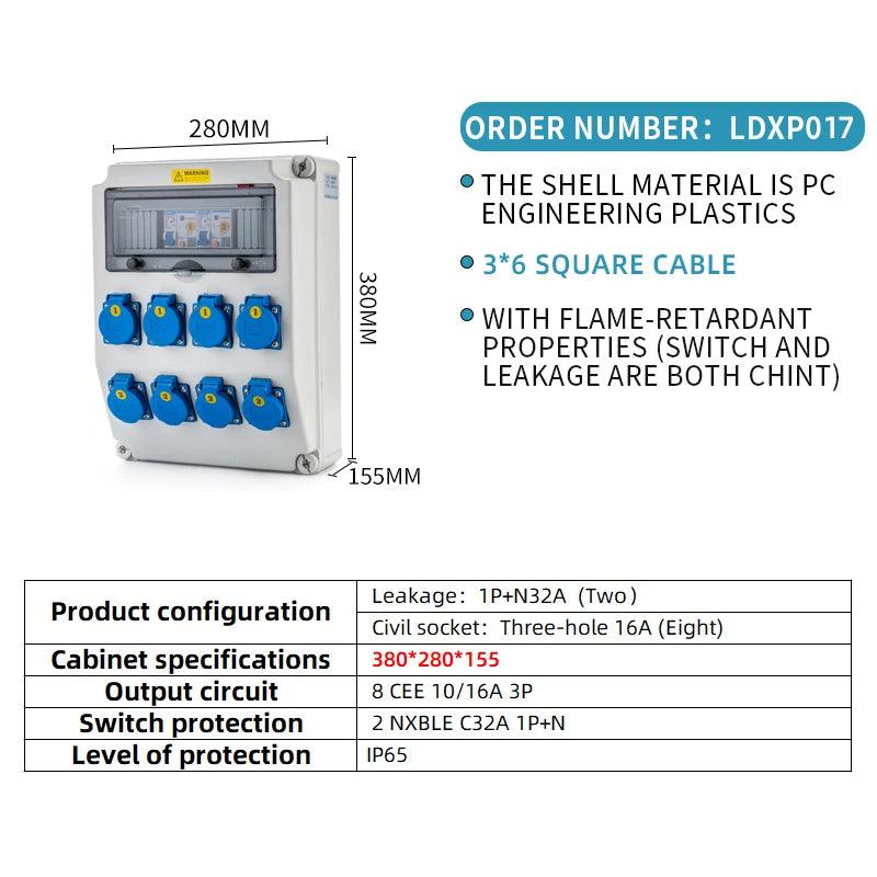 Socket Box Multipurpose Group Combine Outdoors Distribution Box 16 32a Defence Rain Bring Socket 220v Construction Site