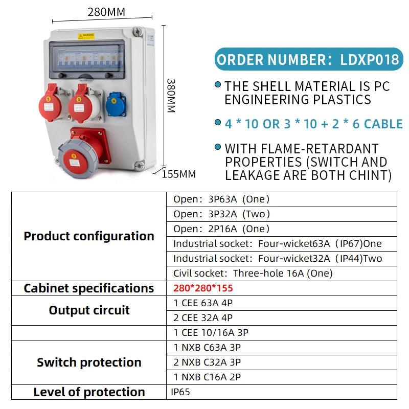 Socket Box Multipurpose Group Combine Outdoors Distribution Box 16 32a Defence Rain Bring Socket 220v Construction Site