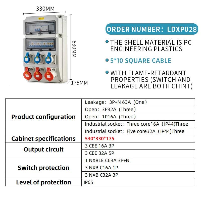 Socket Box Multipurpose Group Combine Outdoors Distribution Box 16 32a Defence Rain Bring Socket 220v Construction Site