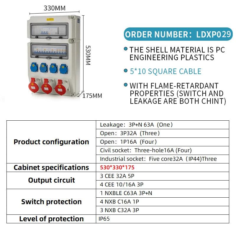 Socket Box Multipurpose Group Combine Outdoors Distribution Box 16 32a Defence Rain Bring Socket 220v Construction Site