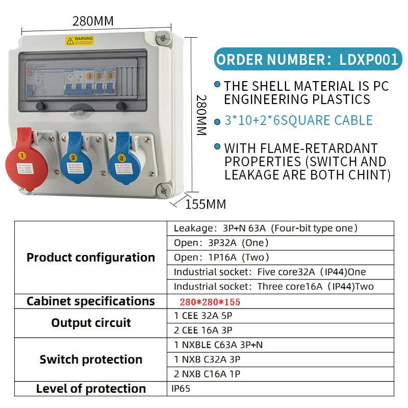 Socket Box Multipurpose Group Combine Outdoors Distribution Box 16 32a Defence Rain Bring Socket 220v Construction Site