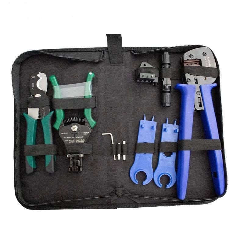 Solar Crimper Tools Kit  For Cable Solar Terminal Crimper +Wire Cutter+ Wire Stripper+spanner Wrench + Solar Connector