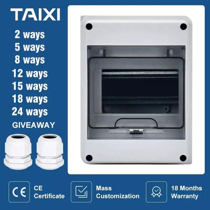 TAIXI- 2/5/8/12/15/18/24 Ways Outdoor IP65 Electrical Distribution Box - electrical center b2c