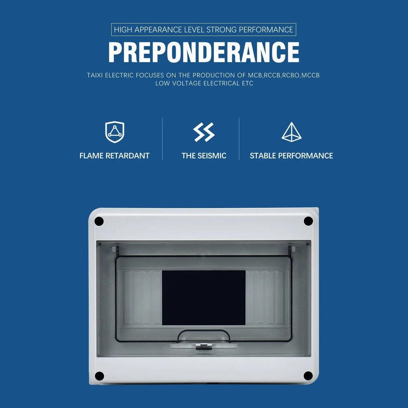 TAIXI- 2/5/8/12/15/18/24 Ways Outdoor IP65 Electrical Distribution Box - electrical center b2c