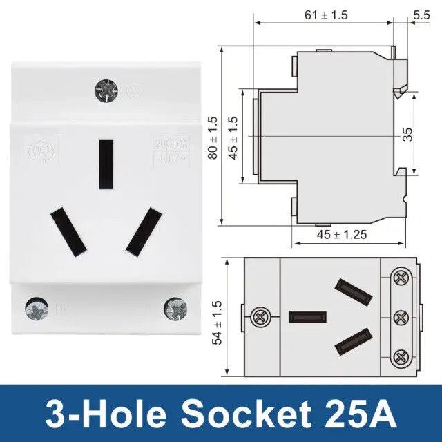 TAIXI- DIN Rail Socket 250V 16A Industrial Socket UK US FR EU AU IT optional - electrical center b2c