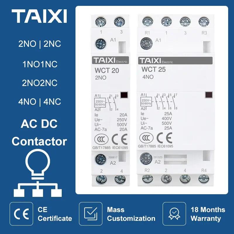 TAIXI- Household 25A to 63A DIN Rail Installation Modular AC Contactor - electrical center b2c