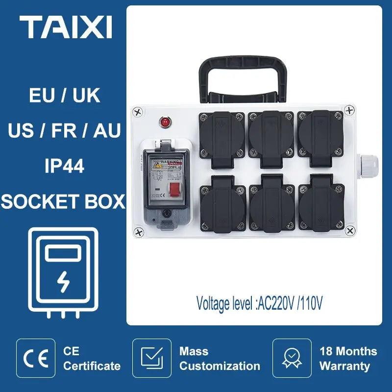 TAIXI- Outdoor Mobile Portable Industrial Socket Box| with MCB RCBO 220V 32A 16A  optional - electrical center b2c