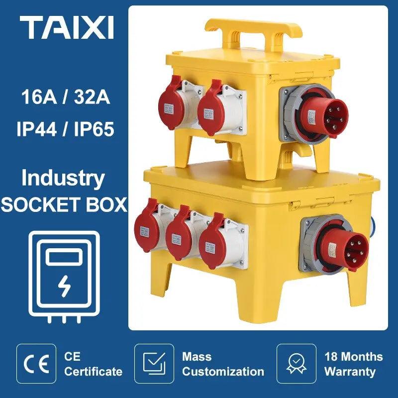 TAIXI- Outdoor Waterproof Industrial Portable Socket Box With MCB RCBO - electrical center b2c