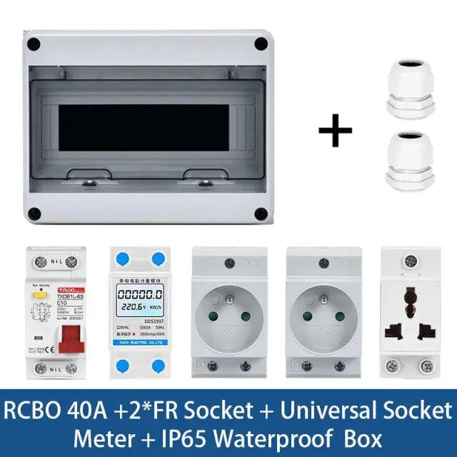 TAIXI- Outdoor Waterproof Socket Electrical Distribution Box|  EU AU UK IT FR Universal Socket optional - electrical center b2c