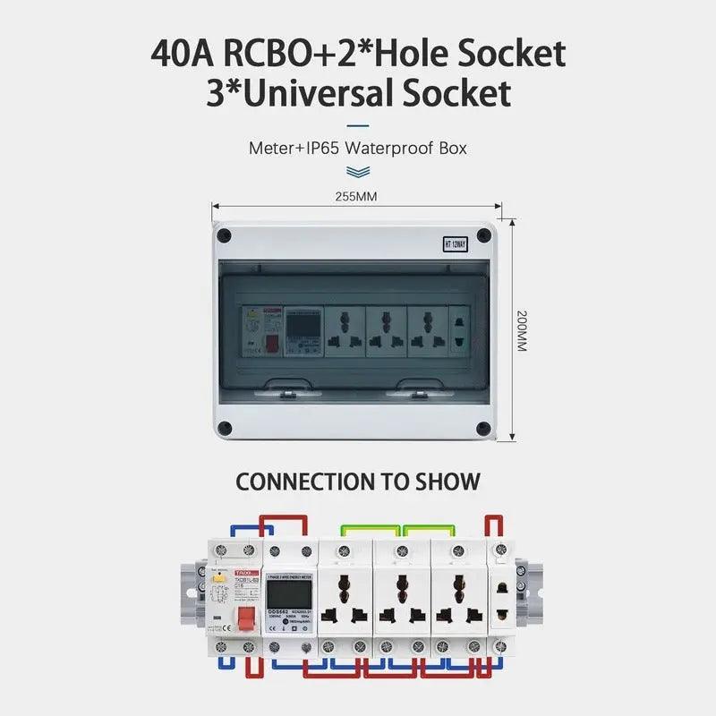 TAIXI- Outdoor Waterproof Socket Electrical Distribution Box|  EU AU UK IT FR Universal Socket optional - electrical center b2c