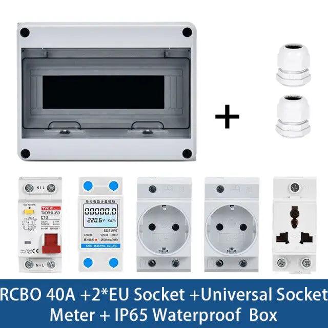 TAIXI- Outdoor Waterproof Socket Electrical Distribution Box|  EU AU UK IT FR Universal Socket optional - electrical center b2c