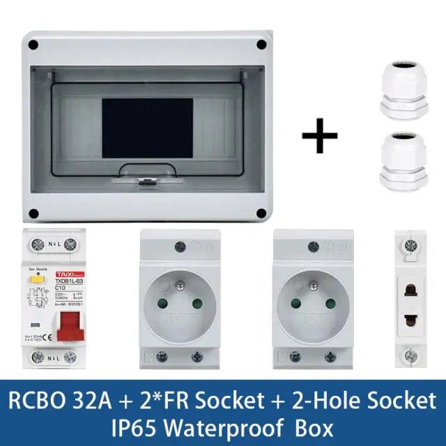 TAIXI- Outdoor Waterproof Socket Electrical Distribution Box|  EU AU UK IT FR Universal Socket optional - electrical center b2c