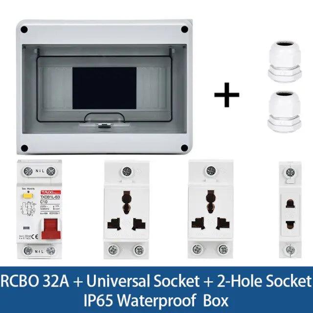 TAIXI- Outdoor Waterproof Socket Electrical Distribution Box|  EU AU UK IT FR Universal Socket optional - electrical center b2c