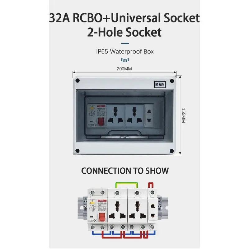 TAIXI- Outdoor Waterproof Socket Electrical Distribution Box|  EU AU UK IT FR Universal Socket optional - electrical center b2c