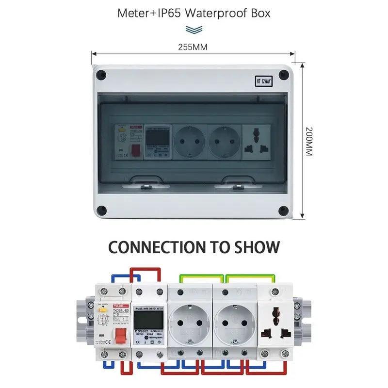 TAIXI- Outdoor Waterproof Socket Electrical Distribution Box|  EU AU UK IT FR Universal Socket optional - electrical center b2c