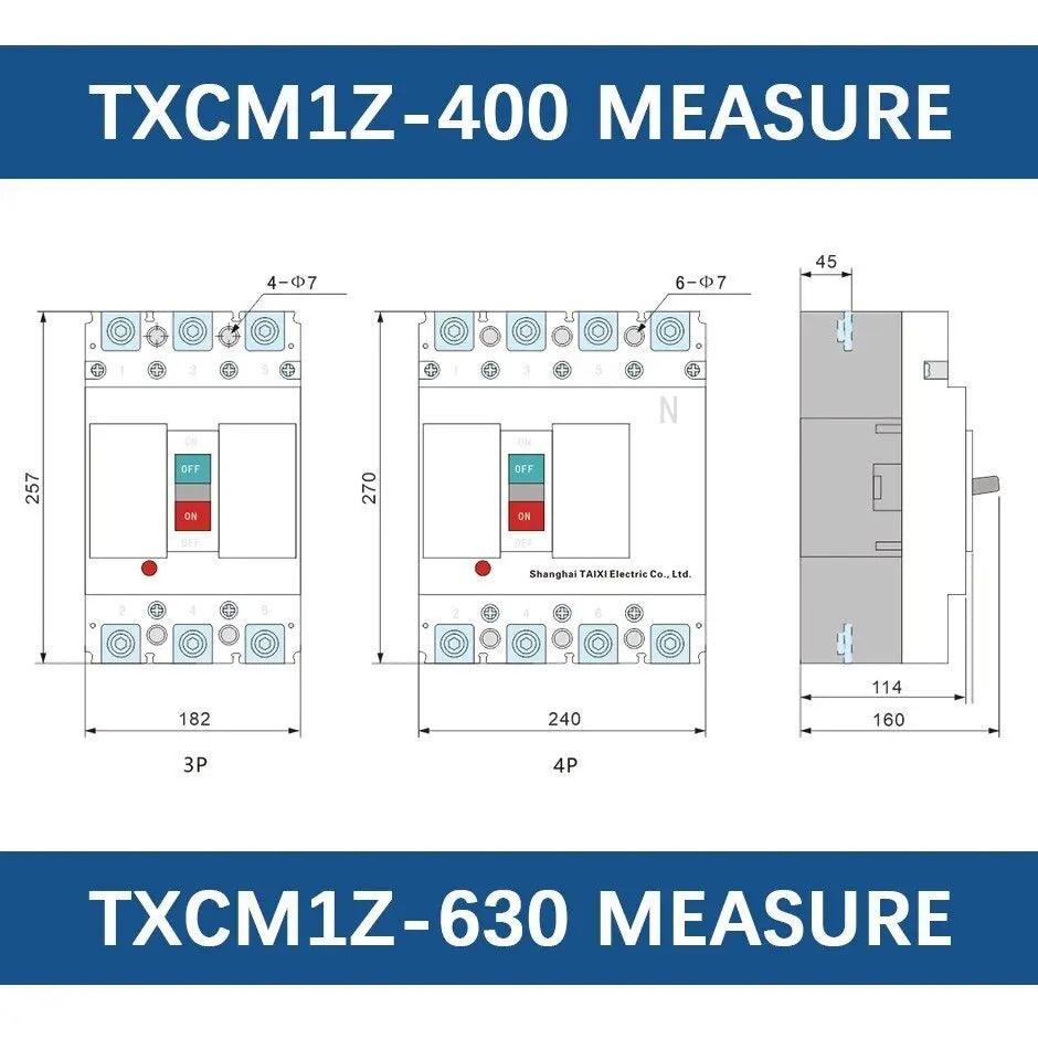 TAIXI- Solar MCCB 500V 1000V 1500V DC Photovoltaic Circuit Breaker - electrical center b2c