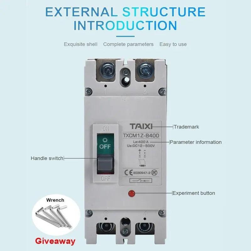 TAIXI- Solar MCCB 500V 1000V 1500V DC Photovoltaic Circuit Breaker - electrical center b2c