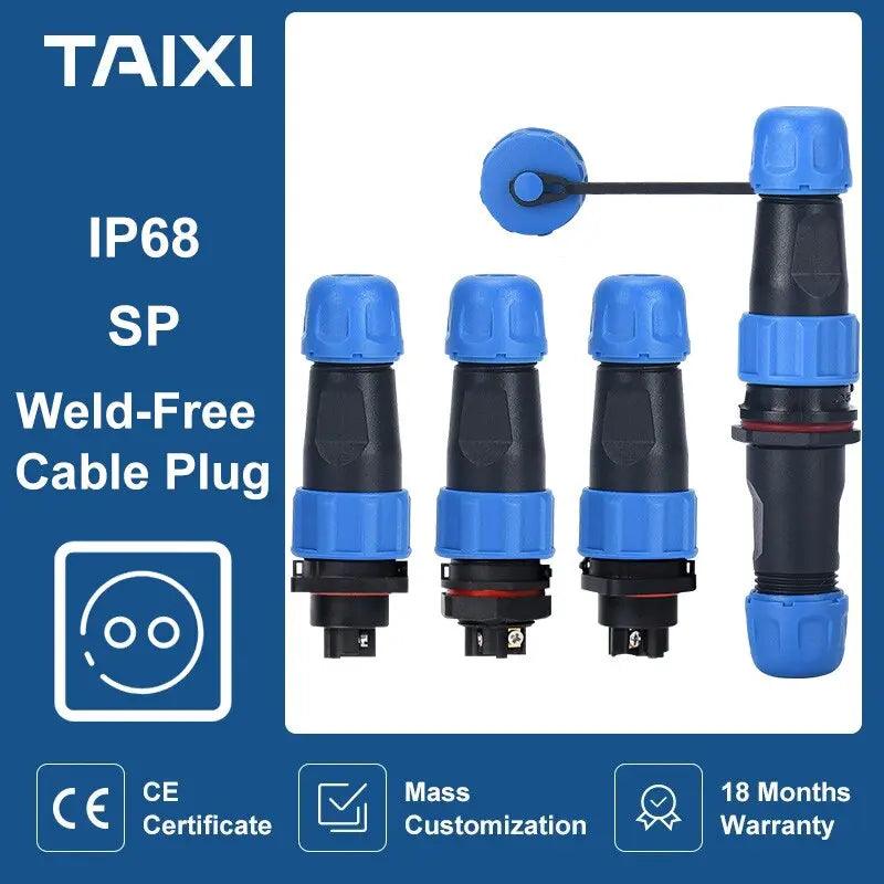 TAIXI- SP13 IP68 Aviation Plug Waterproof Connector 2/3/4/5/6/7/9 Pin Optional - electrical center b2c