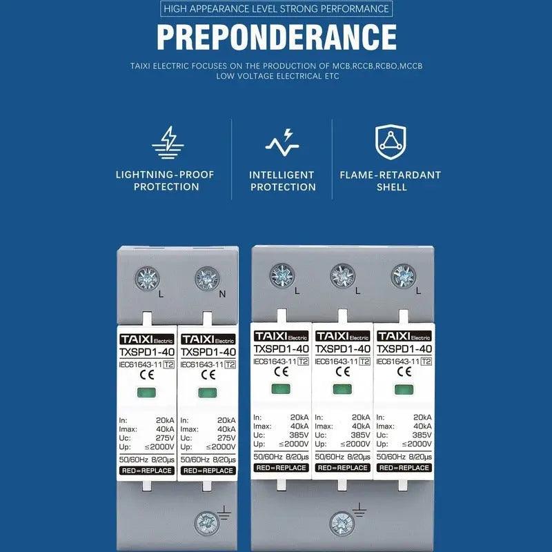 TAIXI- Surge Protective Device AC 220V 380V SPD  20KA up to 100KA - electrical center b2c