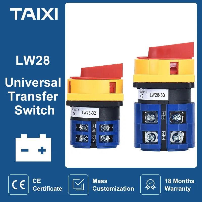 TAIXI- Universal Transfer Switch On Off  LW28 Type Change Over Switch - electrical center b2c