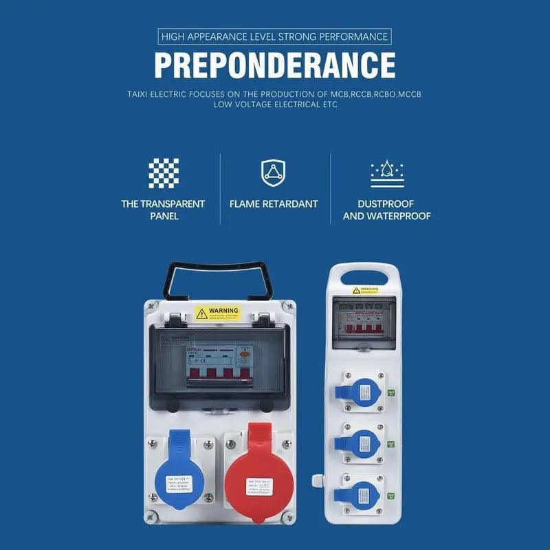 TAIXI- Waterproof Industrial Socket Box Outdoor  With MCB RCBO Switch - electrical center b2c