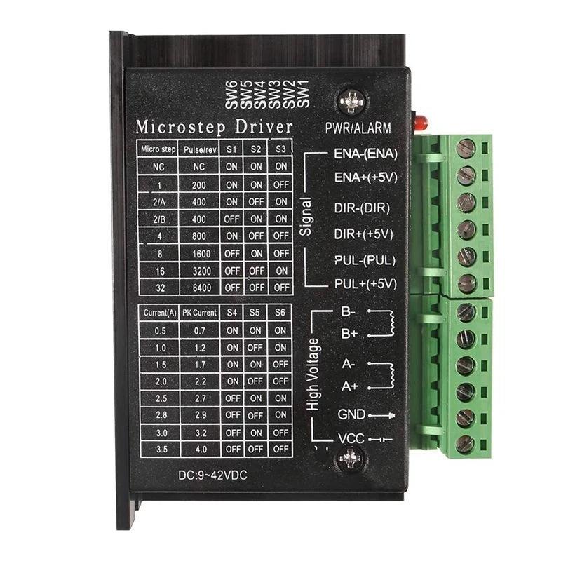 TB6600 Stepper Motor Driver 4A DC 9V~42V TTL 32 Micro-Step CNC 1 Axis NEW 2 or 4 Phase of Stepper Motor 42 57 86 Nema 17/23 - electrical center b2c