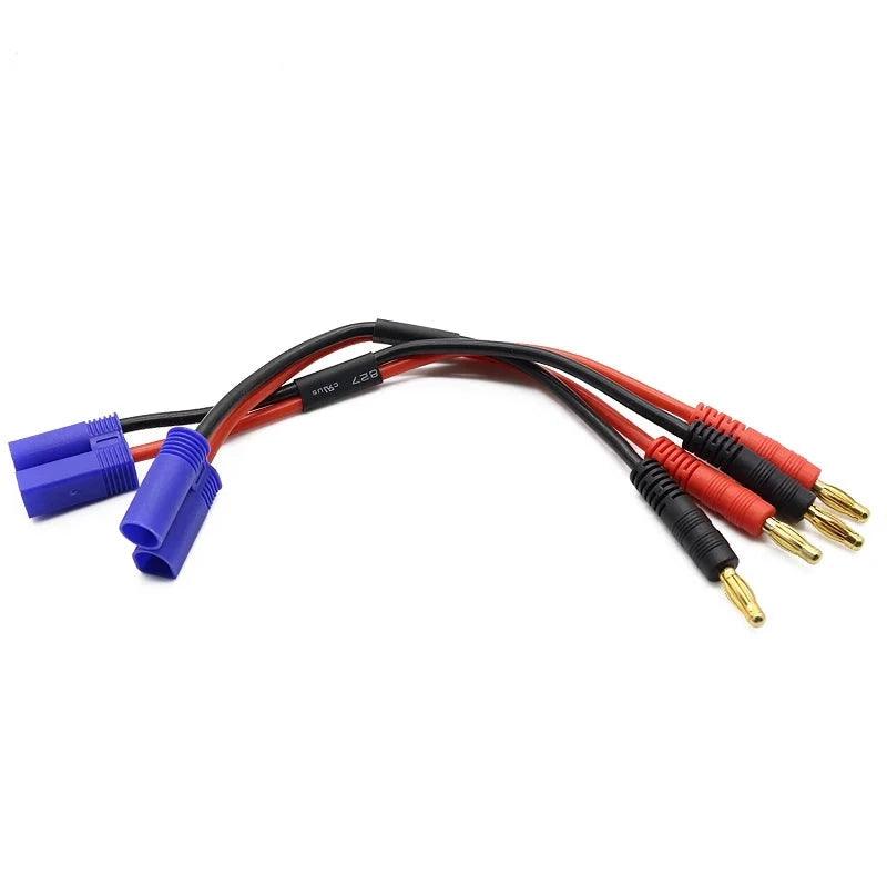 The High Quality 10pairs/lot EC5 Connector To 4.0mm Banana Plug with 14AWG Soft Silicone 150MM Cable