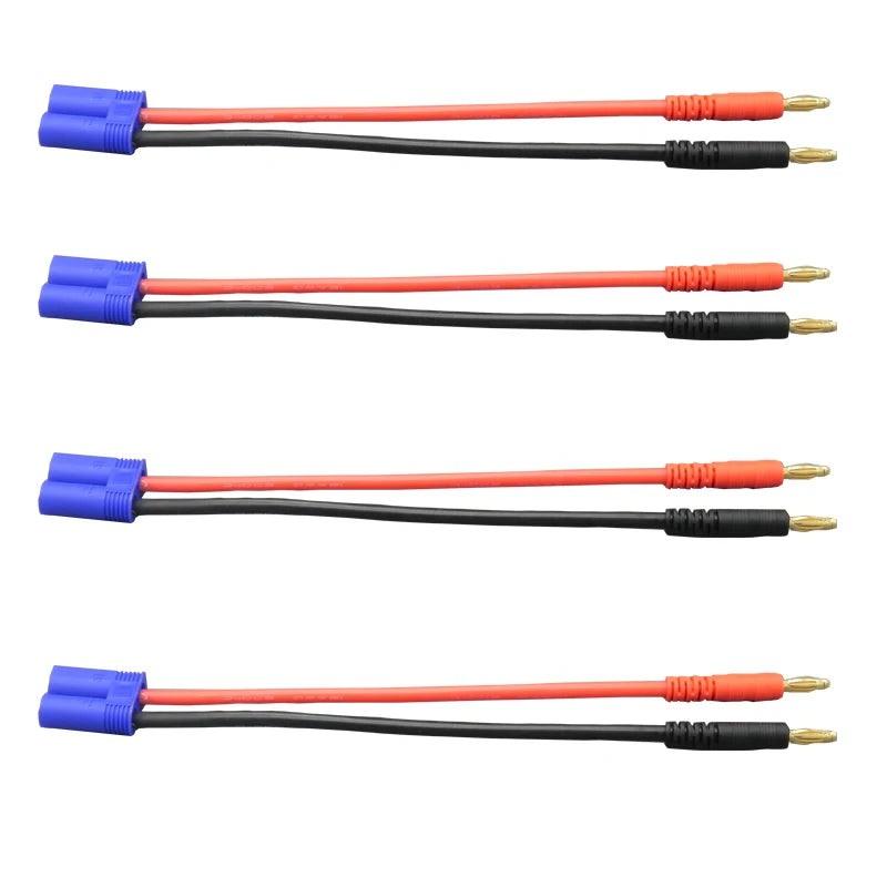 The High Quality 10pairs/lot EC5 Connector To 4.0mm Banana Plug with 14AWG Soft Silicone 150MM Cable