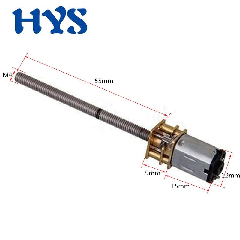 Threaded Shaft M4 55mm DC Gear Motor 15/30/50/60/100/200/300/500/1000rpm Mini Electric Screw Reducer N20 3V 6V 12V