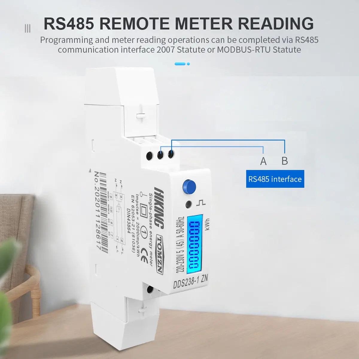 TOMZN- 5(45)A 230V Energy Meter with RS485 MODBUS-RUT - electrical center b2c