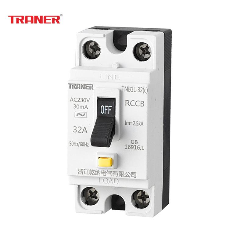 TRANER เซฟตี้เบรกเกอร์กันไฟดูด/กันไฟรั่ว มีสัญญาณไฟ 16A 25A 32A/15mA,30mA รุ่น TNB1L-32(c).