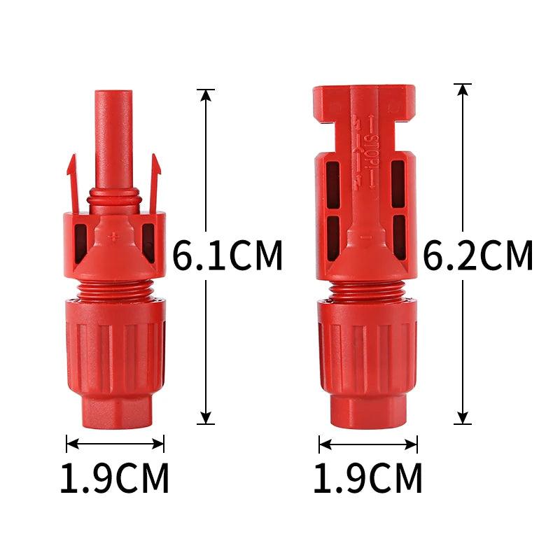 TÜV IP68 DC Solar Red Connector 200/100/40/20/10 Pcs 1000V30A PV Panel Stecker Connectors Kit for Cable 2.5/4/6mm2 Wholesale