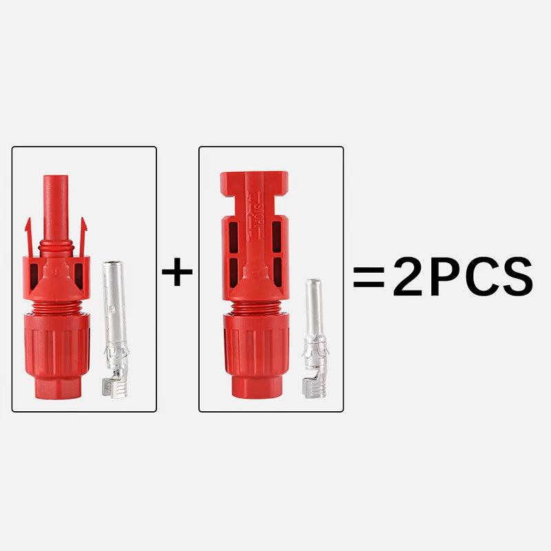 TÜV IP68 DC Solar Red Connector 200/100/40/20/10 Pcs 1000V30A PV Panel Stecker Connectors Kit for Cable 2.5/4/6mm2 Wholesale