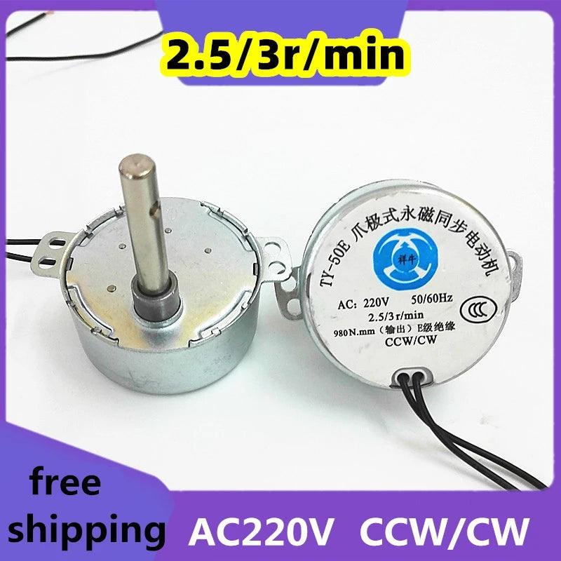 TY-50E Permanent Magnet Synchronous Motor 4W AC 220V 2.5/3 R/Min CCW/CW 50/60HzClaw Machine Pole Motor Horn Fan Industrial Fan